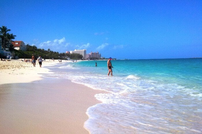 Cabbage Beach Nassau Atlantis In Background