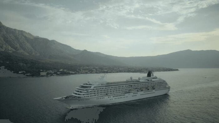 Crystal Symphony ultra-luxury cruise ship at anchor