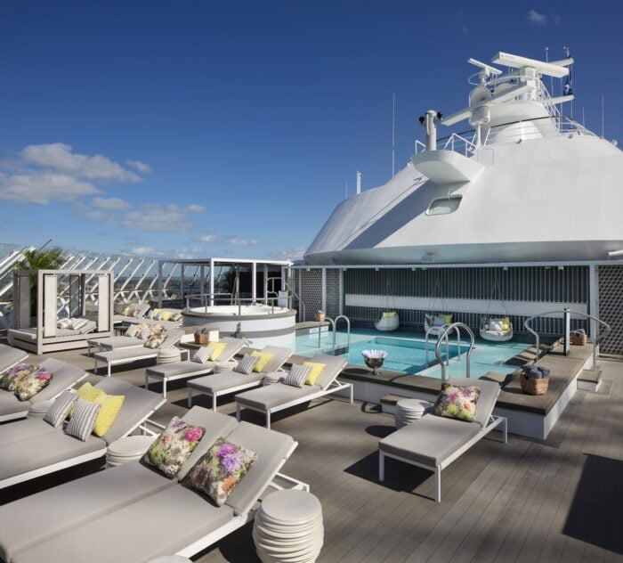 The Retreat Sundeck pool and loungers reserved for suite guests on Celebrity Cruises